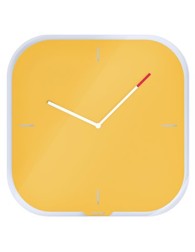 Orologio da parete silenzioso in vetro giallo Cosy Leitz 90170019