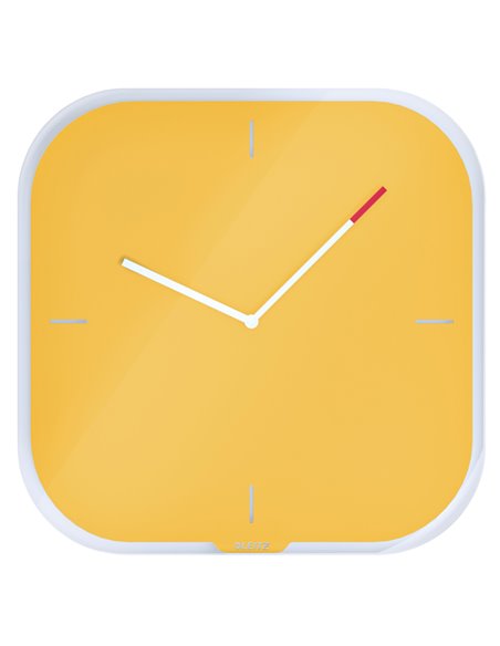 Orologio da parete silenzioso in vetro giallo Cosy Leitz 90170019
