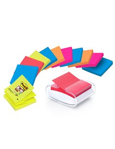 DISPENSER PRO +12 ricarche Post-it® Super Sticky Z-Notes colori ass. 76x76mm 7100039361