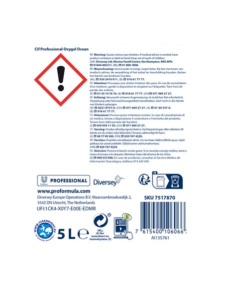 Cif Oxy Gel per pavimenti 5Lt 7517870 CIF DETERGENTI-DETERSIVI PER PULIZIA