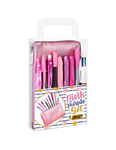 SET SCRITTURA+ASTUCCIO PINK PURPLE - Bic 9642801 BIC KIT STATIONARY