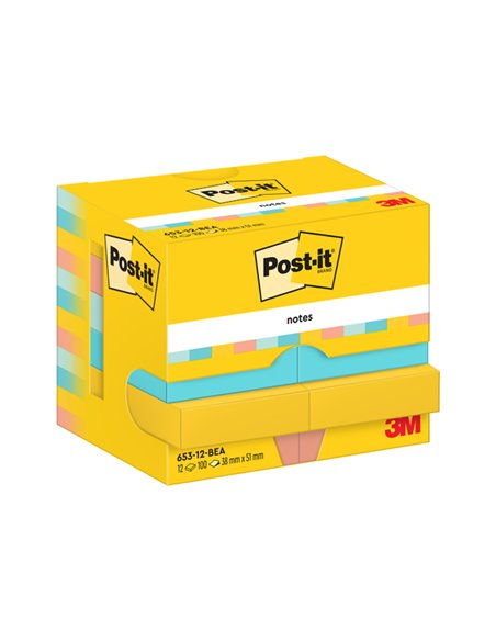 Cf. 12pz blocco 100fg. Post-it® 38x51mm 653-BEA Beachside 7100290157