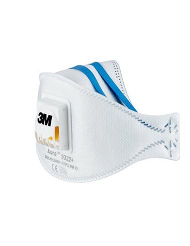 Scatola 10 mascherine 3M™ Aura™ 9322+ FFP2 con valvola 7100140882 3M DPI PER LE VIE RESPIRATORIE