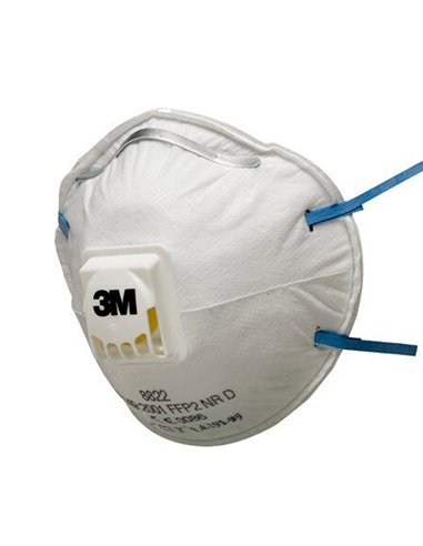 Scatola 10 mascherine 3M™ 8822 FFP2 con valvola 7100142986 3M DPI PER LE VIE RESPIRATORIE