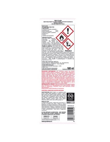 Insetticida spray mosche e zanzare 500ml Protemax PROTE350
