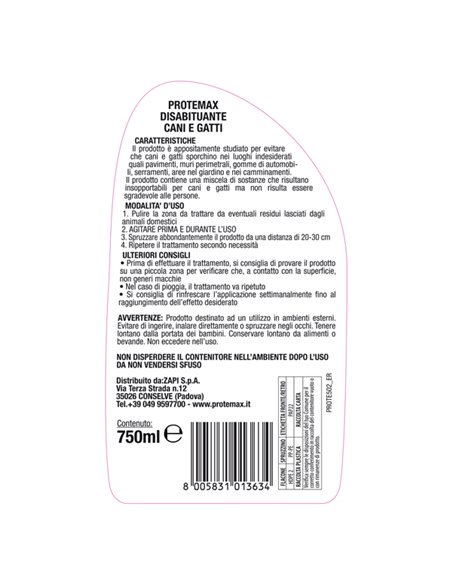 Disabituante cani e gatti 750ml Protemax PROTE502