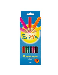 Astuccio 12 pastelli Elios + temperamatite Fila F274100