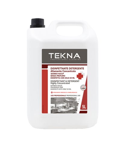 Disinfettante detergente per superfici super concentrato 5lt Tekna K008 Tekna DETERGENTI-DETERSIVI PER PULIZIA