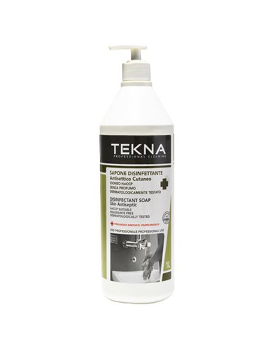 Sapone disinfettante senza profumo con dispenser 1lt Tekna K014