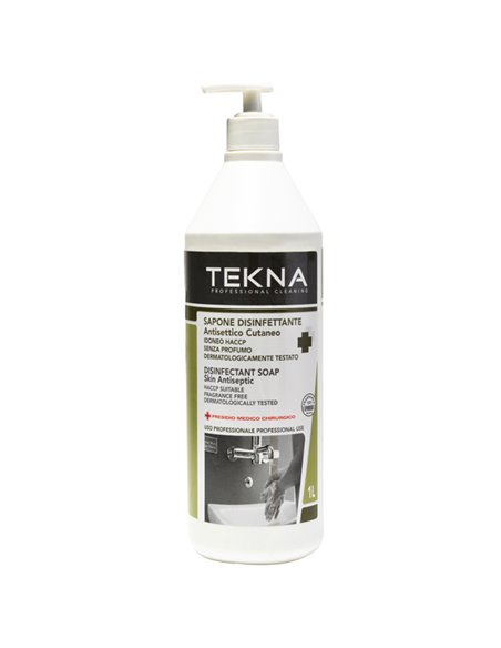 Sapone disinfettante senza profumo con dispenser 1lt Tekna K014