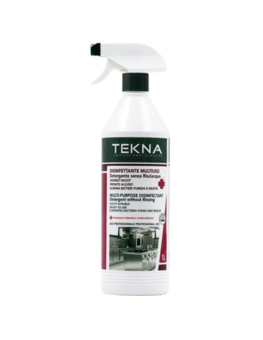 Disinfettante multiuso senza risciacquo non profumato 1lt Tekna K012 Tekna DETERGENTI-DETERSIVI PER PULIZIA