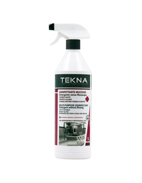 Disinfettante multiuso senza risciacquo non profumato 1lt Tekna K012 Tekna DETERGENTI-DETERSIVI PER PULIZIA