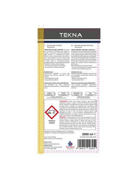 Anticalcare liquido per lavatrici 2l Tekna K032