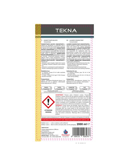 Disinfettante bucato antiodore 2l Tekna K034 Tekna DETERGENTI-DETERSIVI PER PULIZIA