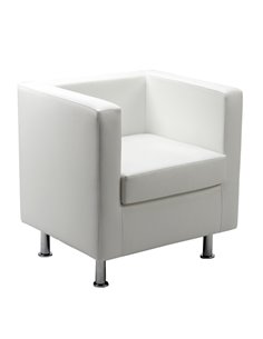 Poltrona in similpelle Pragma PR1 bianco con braccioli inclusi PR1/KQ Unisit SEDUTE ATTESA