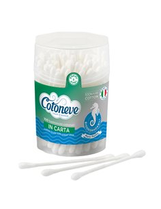 Barattolo da 100 bastoncini cotonati biodegradabili Cotoneve 1601B COTONEVE PERSONAL CARE