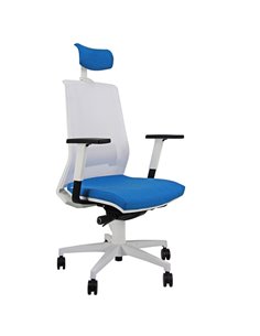 Poltrona semidirezionale Light LLBPG blu chiaro/bianco c/bracc. regolabili+pogg LLBPG/BR/HBC Unisit SEDUTE DIREZIONALI