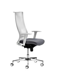 Poltrona semidirezionale Elite wing WIEB grigio/bianco con braccioli regolabili WIEB/BRWB/HI Unisit SEDUTE DIREZIONALI