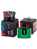 Gift Box c/coperchio verde 18 marcatori Uni Posca PC5M p. media col.ass. UNI M 84008578