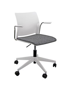 Seduta home/office Alpha APGBBRT bianco/grigio con braccioli inclusi APGBBRT/BI/XT Unisit SEDUTE OPERATIVE