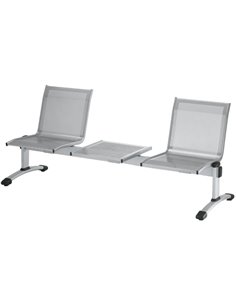 Panca attesa Plexus PS2PT 2 posti grigio con tavolo s/braccioli PS2PT Unisit SEDUTE ATTESA