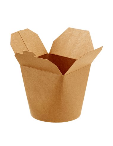50 Contenitori rotondi da asporto in carta kraft + PE Ø9,5x10cm Leone H0710