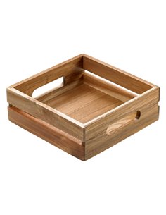 Cassetta per alimenti in legno di acacia 20x20x7cm Leone S5003