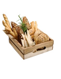 Cassetta per alimenti in legno di acacia 20x20x7cm Leone S5003 2