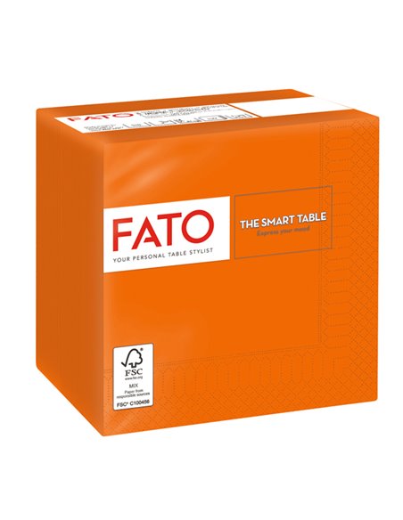 100 tovaglioli carta 24x24cm 2 Veli Arancio Fato 82544003