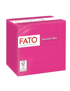 100 tovaglioli carta 24x24cm 2 Veli Fucsia Fato 82545003