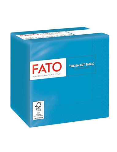 100 tovaglioli carta 24x24cm 2 Veli Turchese Fato 82232003 FATO TISSUE HO.RE.CA-TOVAGLIE-RUNNER