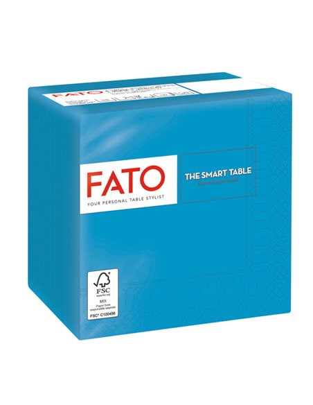 100 tovaglioli carta 24x24cm 2 Veli Turchese Fato 82232003 FATO TISSUE HO.RE.CA-TOVAGLIE-RUNNER