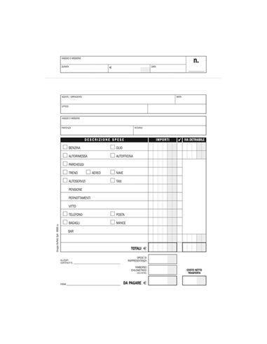 Blocco Buste-Nota spese 25 buste staccabili 23x16cm Data Ufficio 666600000 DATA UFFICIO BLOCCHI RICEVUTE-FATTURE