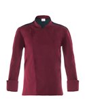 Giacca da cuoco Raul a manica lunga Tg. M bordeaux Q8GX0105-U35-M