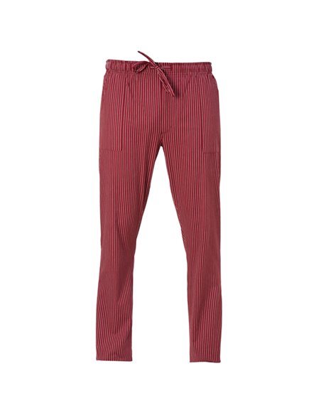 Pantalone da cuoco Enrico Tg. M gessato bordeaux Q8PX0108-G35-M