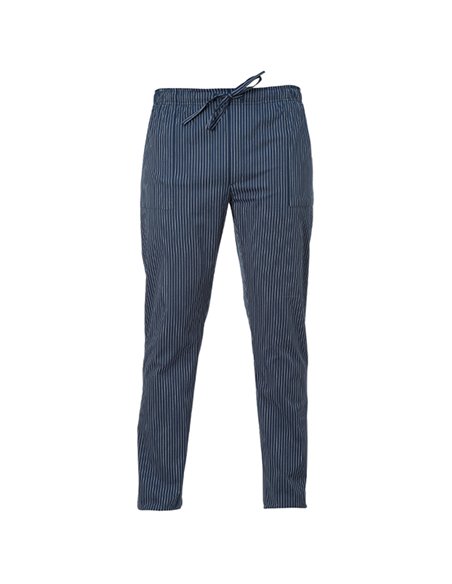 Pantalone da cuoco Enrico Tg. M gessato blu Q8PX0108-G48-M