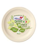 20 Piatti frutta Ø170mm BIO Mater-bi DOpla Green 45027