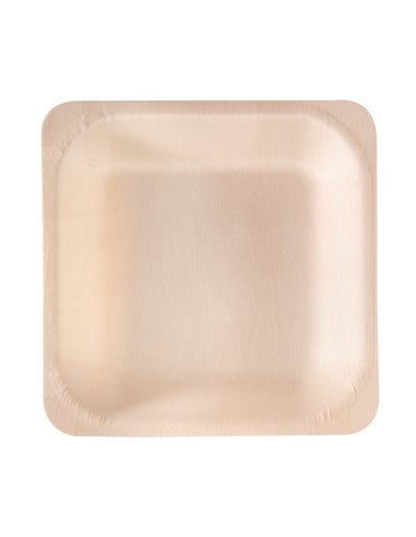 50 Piatti monouso in legno quadrati 14,5 x 14,5cm Signor Bio WPS001BIO50B