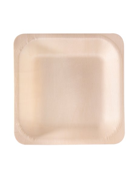 50 Piatti monouso in legno quadrati 14,5 x 14,5cm Signor Bio WPS001BIO50B