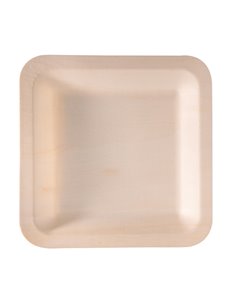 50 Piatti monouso in legno quadrati 21,5 x 21,5cm Signor Bio WPS002BIO50B