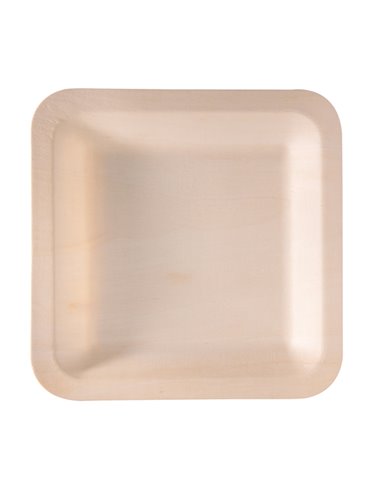50 Piatti monouso in legno quadrati 21,5 x 21,5cm Signor Bio WPS002BIO50B