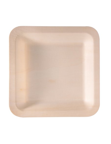 50 Piatti monouso in legno quadrati 21,5 x 21,5cm Signor Bio WPS002BIO50B