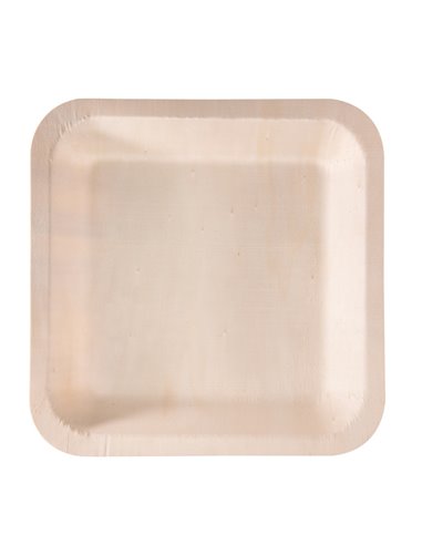 50 Piatti monouso in legno quadrati 25 x 25cm Signor Bio WPS003BIO50B