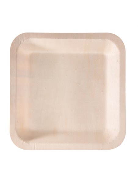 50 Piatti monouso in legno quadrati 25 x 25cm Signor Bio WPS003BIO50B
