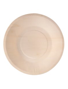 50 Piatti monouso in legno tondi Ø 21,5cm Signor Bio WPC001BIO50B
