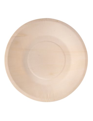 50 Piatti monouso in legno tondi Ø 21,5cm Signor Bio WPC001BIO50B