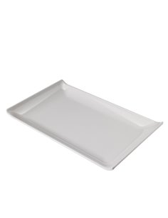 Piatto rettangolare in melamina bianco 23x14x2,6hcm Leone T8157
