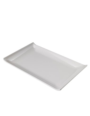 Piatto rettangolare in melamina bianco 23x14x2,6hcm Leone T8157