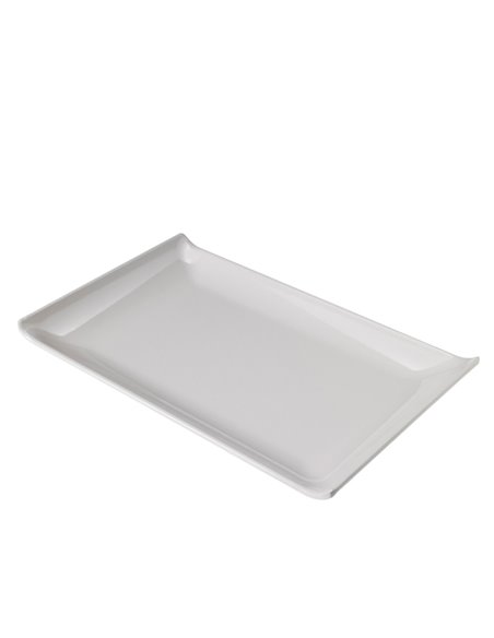 Piatto rettangolare in melamina bianco 23x14x2,6hcm Leone T8157