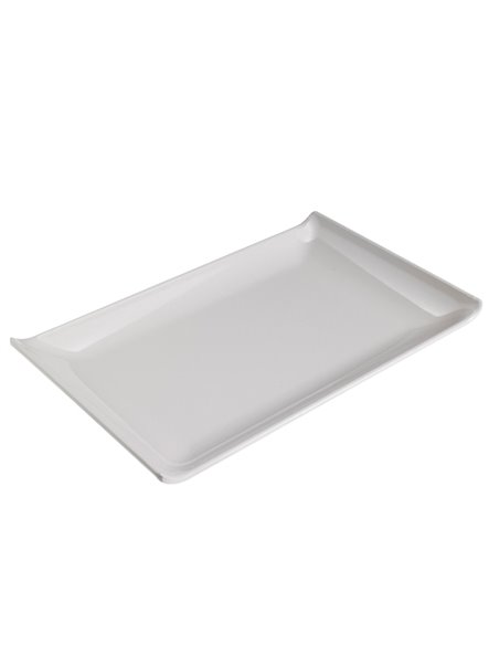 Piatto rettangolare in melamina bianco 28,6x18x2,8hcm Leone T8158